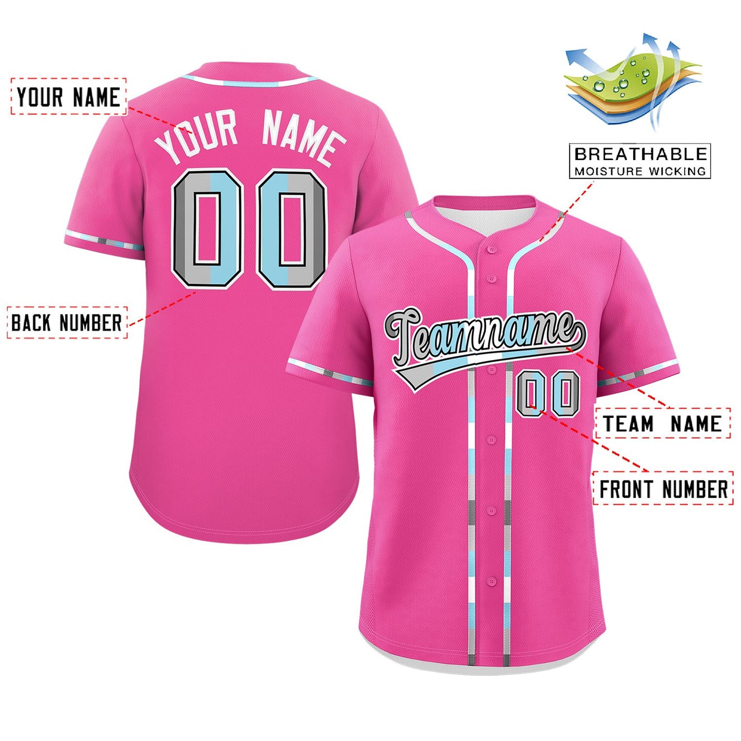 Custom Pink Demiboy For Pride Month Classic Style Authentic Baseball Jersey Limited
