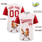 Custom White Red Stripe Animals Graffiti Pattern Raglan Sleeves Authentic Baseball Jersey Limited