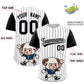 Custom White Black Stripe Animals Graffiti Pattern Raglan Sleeves Authentic Baseball Jersey Limited