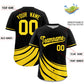 Custom Black Yellow Wind Mark Graffiti Pattern Authentic Baseball Jersey Limited