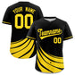 Custom Black Yellow Wind Mark Graffiti Pattern Authentic Baseball Jersey