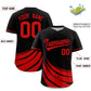 Custom Black Red Wind Mark Graffiti Pattern Authentic Baseball Jersey Limited