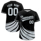 Custom Black Silver Wind Mark Graffiti Pattern Authentic Baseball Jersey