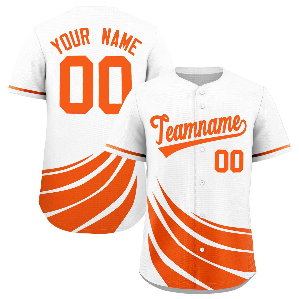 Custom White Orange Wind Mark Graffiti Pattern Authentic Baseball Jersey