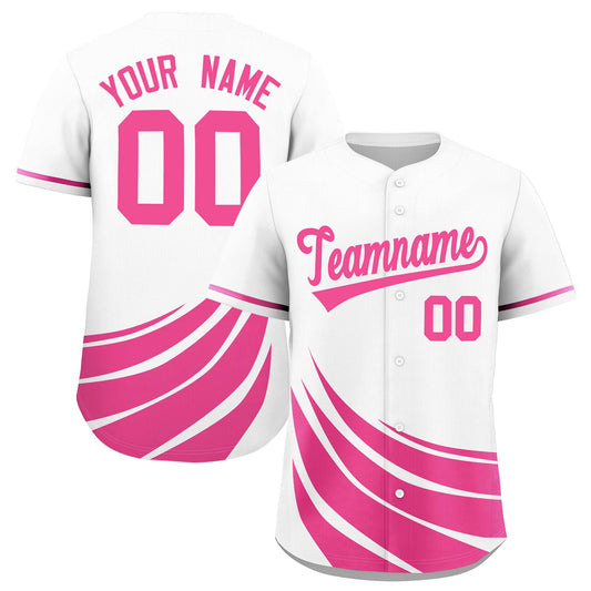 Custom White Pink Wind Mark Graffiti Pattern Authentic Baseball Jersey