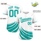 Custom White Aqua Wind Mark Graffiti Pattern Authentic Baseball Jersey Limited