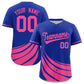 Custom Royal Pink Wind Mark Graffiti Pattern Authentic Baseball Jersey