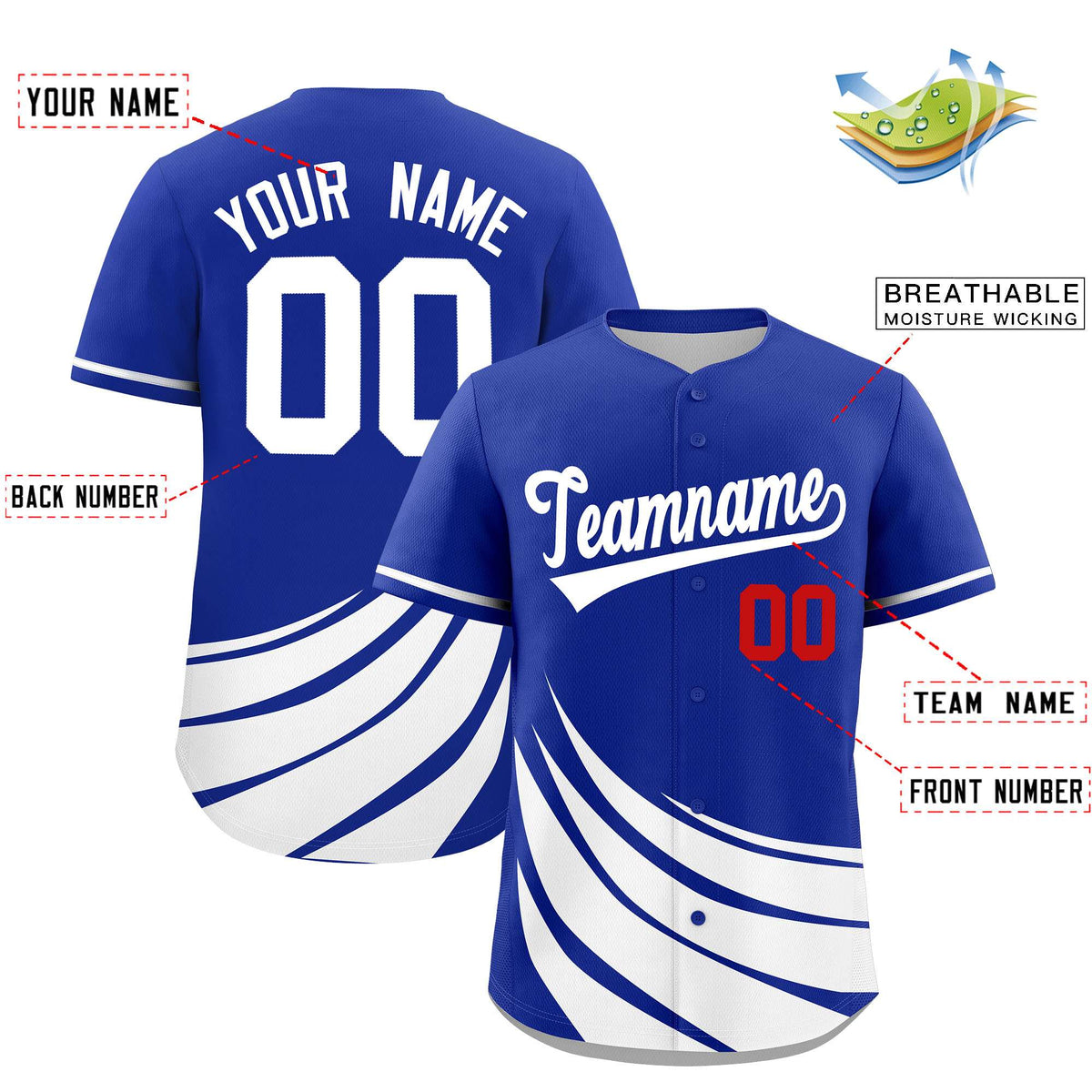Custom Royal White Wind Mark Graffiti Pattern Authentic Baseball Jersey Limited