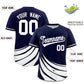 Custom Navy White Wind Mark Graffiti Pattern Authentic Baseball Jersey Limited