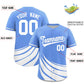 Custom Light Blue White Wind Mark Graffiti Pattern Authentic Baseball Jersey Limited