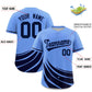 Custom Light Blue Navy Wind Mark Graffiti Pattern Authentic Baseball Jersey Limited