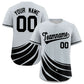 Custom Silver Black Wind Mark Graffiti Pattern Authentic Baseball Jersey