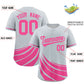 Custom Silver Pink Wind Mark Graffiti Pattern Authentic Baseball Jersey Limited