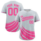Custom Silver Pink Wind Mark Graffiti Pattern Authentic Baseball Jersey