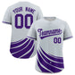 Custom Silver Purple Wind Mark Graffiti Pattern Authentic Baseball Jersey