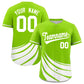 Custom Neon Green White Wind Mark Graffiti Pattern Authentic Baseball Jersey
