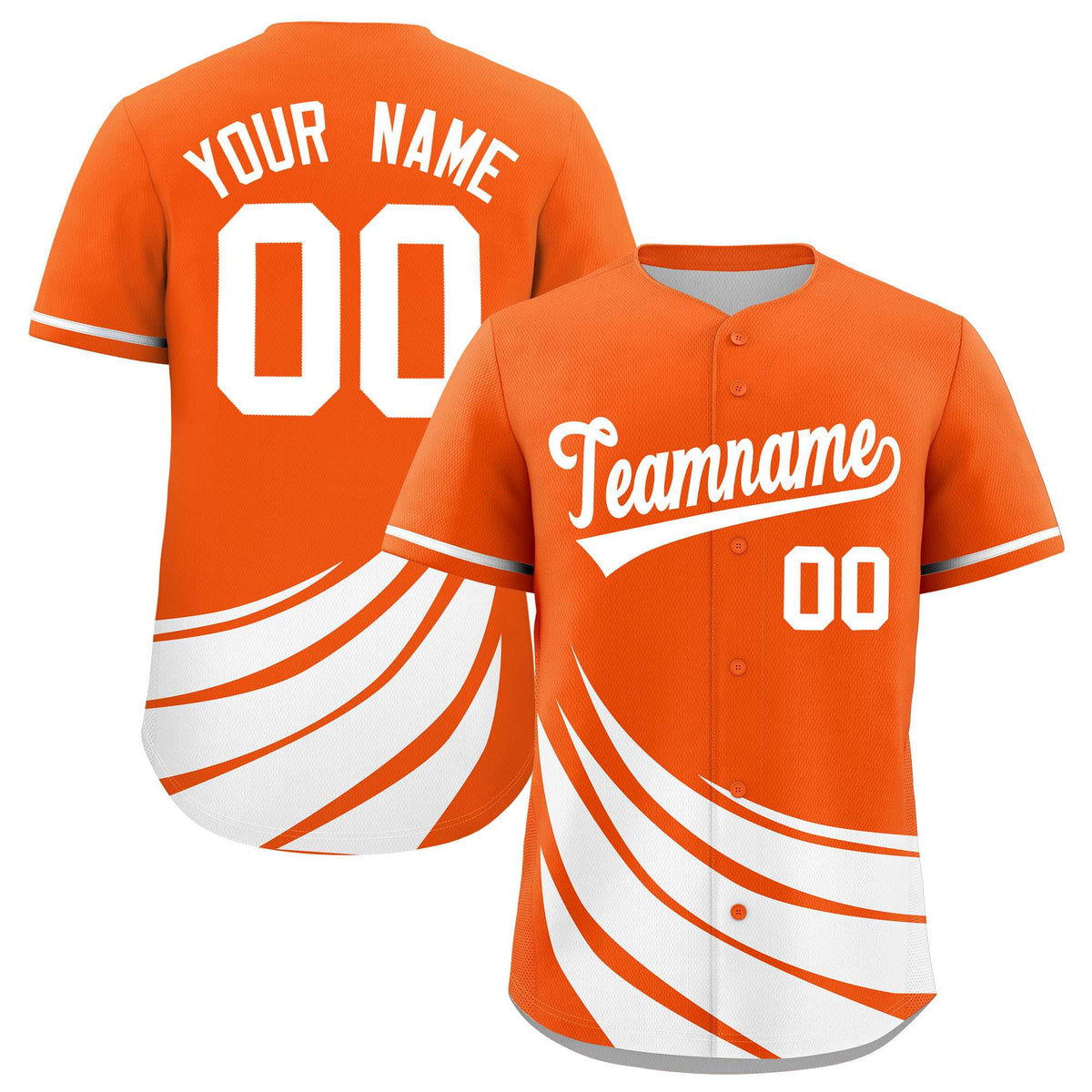 Custom Orange White Wind Mark Graffiti Pattern Authentic Baseball Jersey