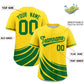 Custom Yellow Kelly Green Wind Mark Graffiti Pattern Authentic Baseball Jersey Limited