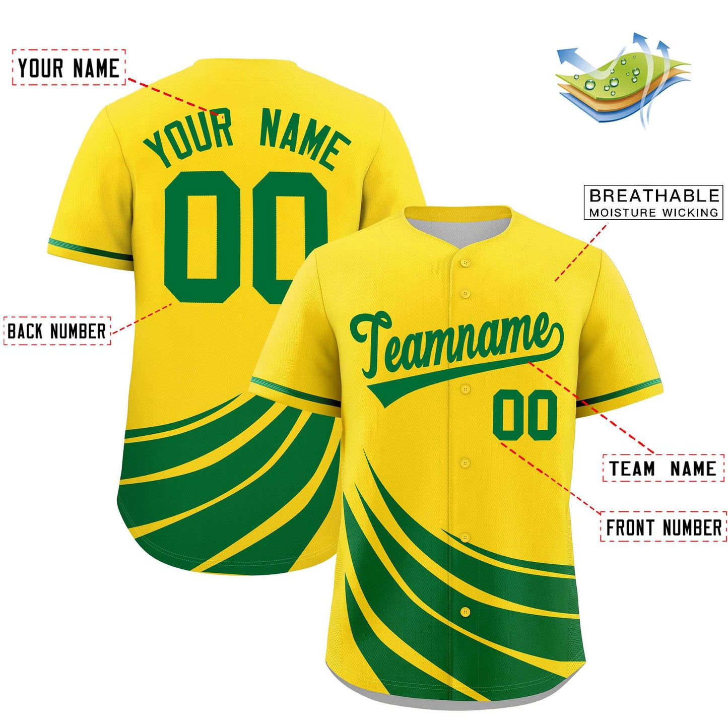 Custom Yellow Kelly Green Wind Mark Graffiti Pattern Authentic Baseball Jersey Limited
