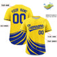 Custom Yellow Royal Wind Mark Graffiti Pattern Authentic Baseball Jersey Limited