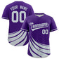 Custom Purple Silver Wind Mark Graffiti Pattern Authentic Baseball Jersey