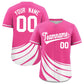 Custom Pink White Wind Mark Graffiti Pattern Authentic Baseball Jersey