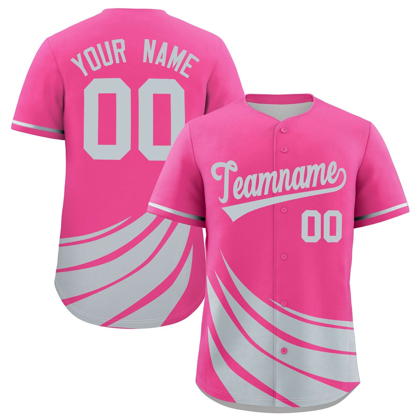 Custom Pink Silver Wind Mark Graffiti Pattern Authentic Baseball Jersey