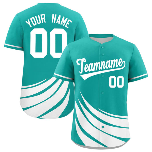 Custom Aqua White Wind Mark Graffiti Pattern Authentic Baseball Jersey