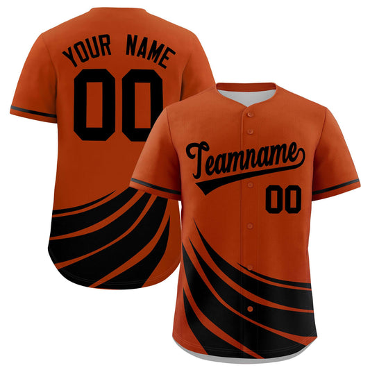 Custom Texas Orange Black Wind Mark Graffiti Pattern Authentic Baseball Jersey