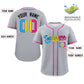 Custom Gray Pansexuality For Pride Month Classic Style Authentic Baseball Jersey Limited