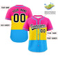 Custom Pink Gold-Powder Blue Pansexuality For Pride Month Color Block Authentic Baseball Jersey Limited