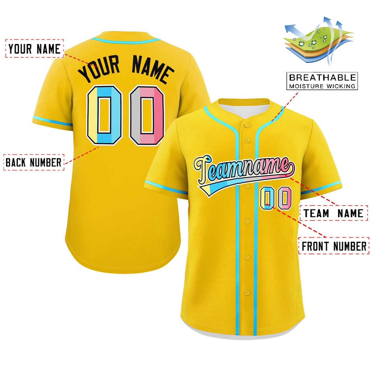 Custom Gold Genderflux For Pride Month Classic Style Authentic Baseball Jersey Limited