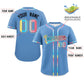 Custom Light Blue Genderflux For Pride Month Classic Style Authentic Baseball Jersey Limited