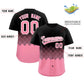Custom Black Light Pink Grid Blur Pattern Authentic Baseball Jersey Limited