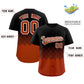Custom Black Texas Orange Grid Blur Pattern Authentic Baseball Jersey Limited