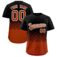 Custom Black Texas Orange Grid Blur Pattern Authentic Baseball Jersey