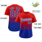 Custom Red Royal Grid Blur Pattern Authentic Baseball Jersey Limited