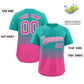 Custom Aqua Pink Grid Blur Pattern Authentic Baseball Jersey Limited