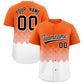 Custom Orange White Grid Blur Pattern Authentic Baseball Jersey