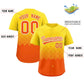 Custom Gold Orange Grid Blur Pattern Authentic Baseball Jersey Limited