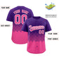 Custom Purple Pink Grid Blur Pattern Authentic Baseball Jersey Limited