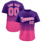 Custom Purple Pink Grid Blur Pattern Authentic Baseball Jersey