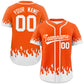 Custom Orange White Personalized Flame Graffiti Pattern Authentic Baseball Jersey