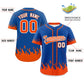 Custom Royal Orange Personalized Flame Graffiti Pattern Authentic Baseball Jersey Limited