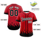 Custom Red Black Personalized Flame Graffiti Pattern Authentic Baseball Jersey Limited