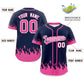 Custom Navy Pink Personalized Flame Graffiti Pattern Authentic Baseball Jersey Limited