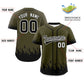 Custom Olive Black Personalized Flame Graffiti Pattern Authentic Baseball Jersey Limited