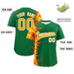 Custom Kelly Green Personalized 3D Flame Design Authentic Baseball Jersey Limited