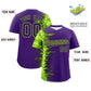 Custom Purple Personalized 3D Flame Design Authentic Baseball Jersey Limited
