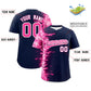 Custom Navy Personalized 3D Flame Design Authentic Baseball Jersey Limited